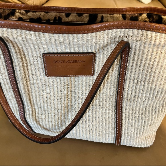 Dolce & Gabbana Beige and Brown Straw tote - authentic